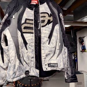 Men's Black and Gray Snowmobile Performance Jacket